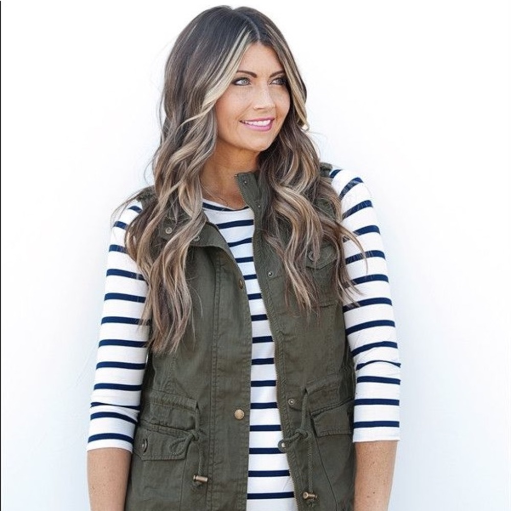 Olive green utility vest